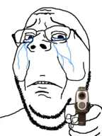 bald crying glasses gun hand stubble tears v:gapejak // 600x800 // 73KB