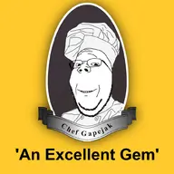 ashens chef chef_excellence clothes hat logo sv:wholesome_soyjak text uniform v:gapejak yellow_background // 1000x1000 // 379KB