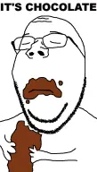 bald chocolate eating glasses its_over stubble variant:gapejak // 600x1053 // 42KB